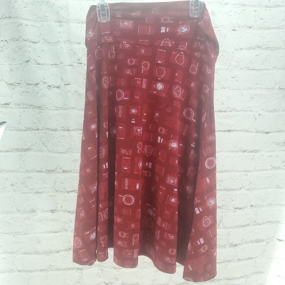 LuLaRoe Womens Red Azure High Rise Pull On Knee Length A Line Skirt Small - Picture 1 of 12